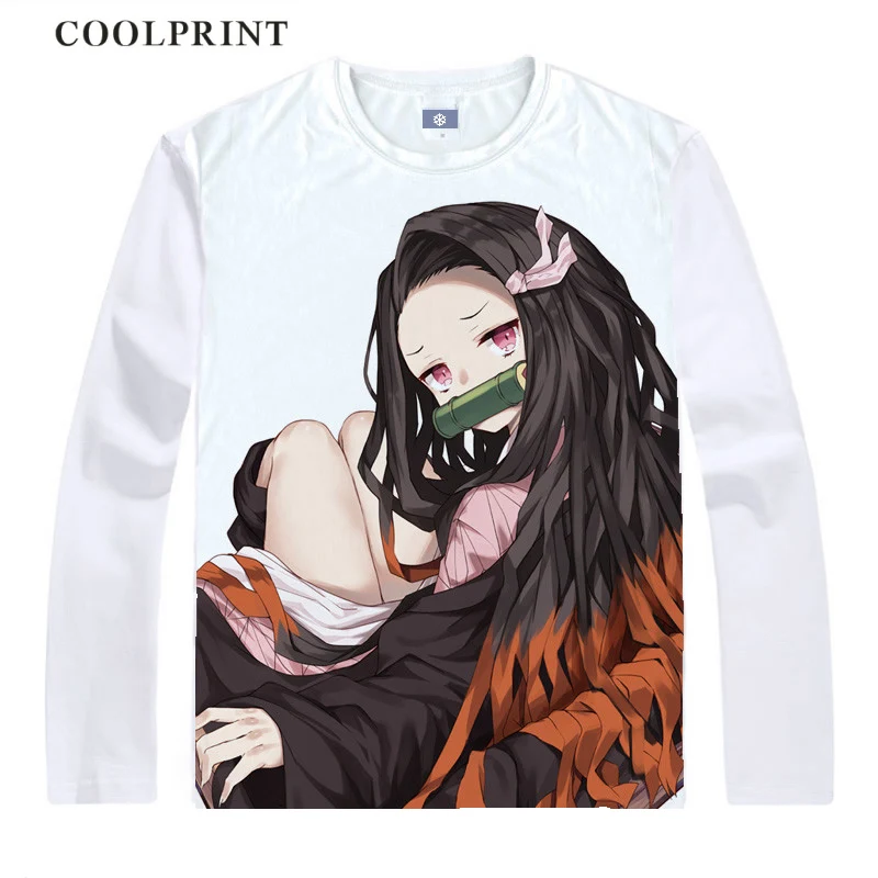 Demon Slayer Kimetsu no Yaiba футболка Tanjirou Kamado Nezuko на заказ Повседневная футболка для косплея цифровые винтажные футболки с длинными рукавами