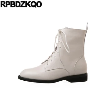 

women shoes 10 plus size fur big combat military ladies beige chunky front lace up casual ankle boots autumn round toe winter