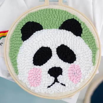 

Yarn Punch Needle Supplies Kits DIY Handmade Landscape Embroidery hoop