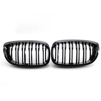 

1 Pair Gloss Black Double Slat Kidney Grille Grill for BMW 3-Series E46 Car Auto Profession Replacement Accessories