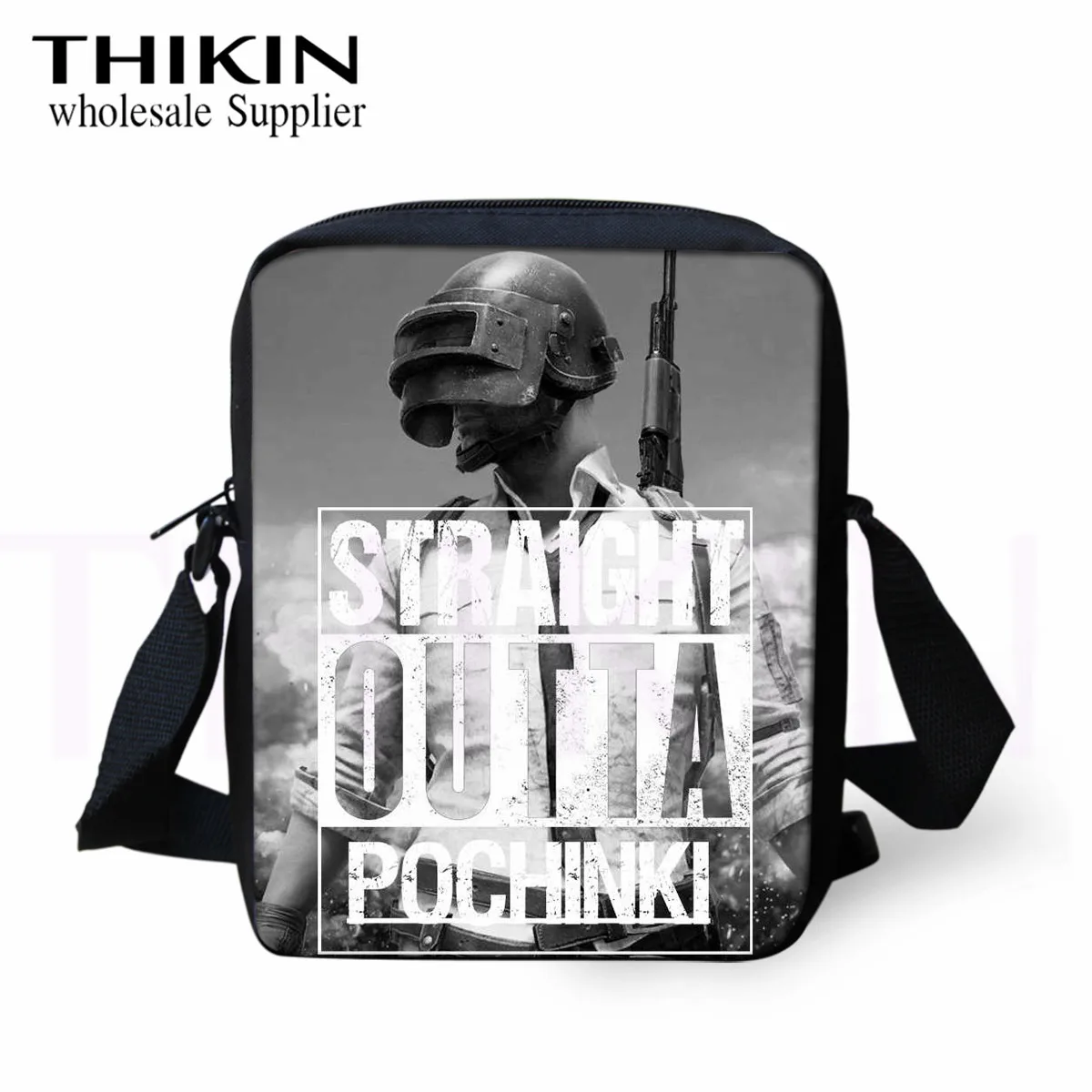 as picture THIKIN курица ужин PUBG печать девочка мальчик маленькая через плечо сумка на молнии мультфильм дети крест тела сумки для мальчиков сумка на плечо - Цвет: as picture