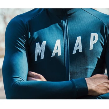 MAAP-Camiseta de manga larga de ciclismo para hombre, camiseta de competición de calidad, color negro y azul, 2020