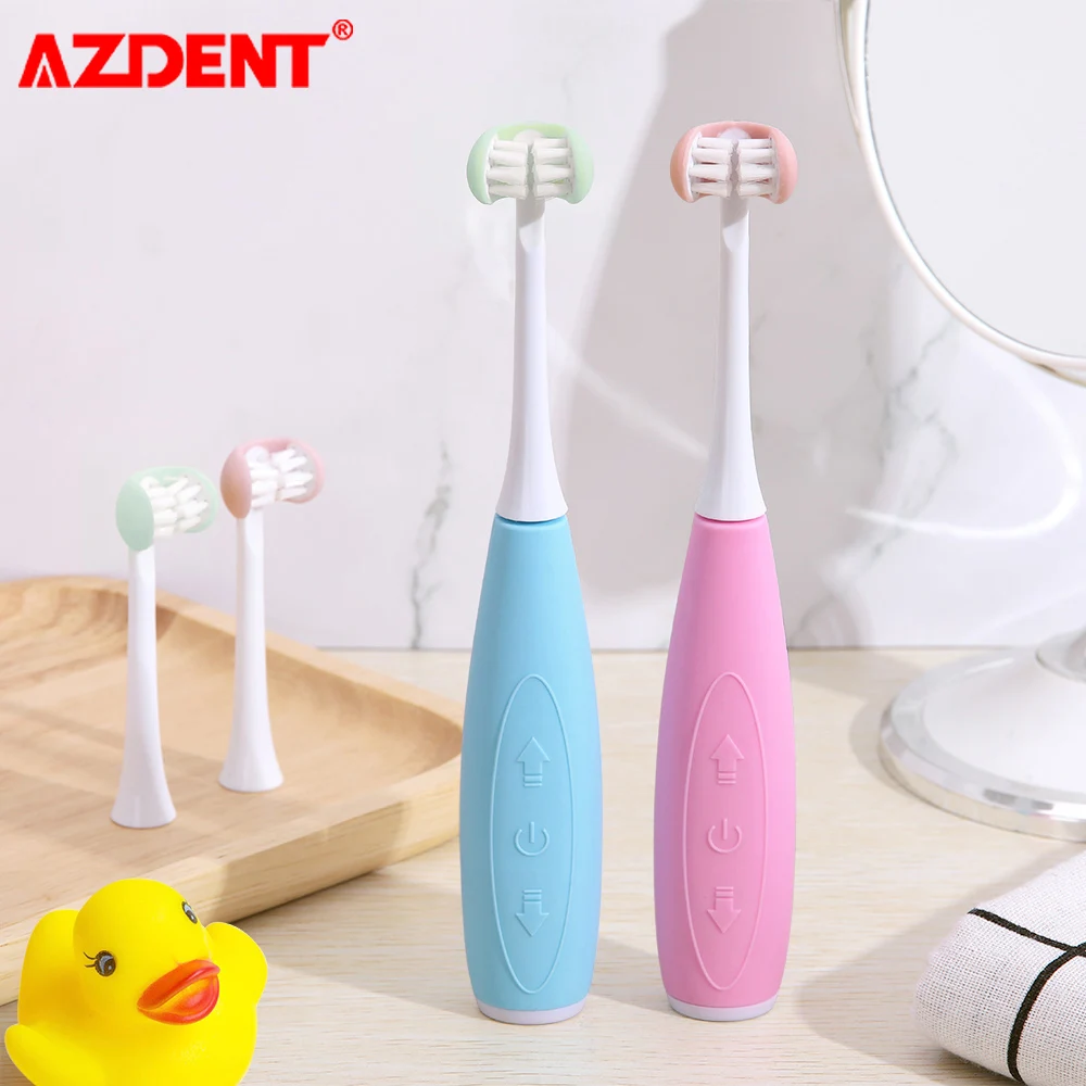 3 12years Kids Sonic Electric Toothbrush 3 Side 5 Modes Teeth Brush Cartoon Pattern for Children