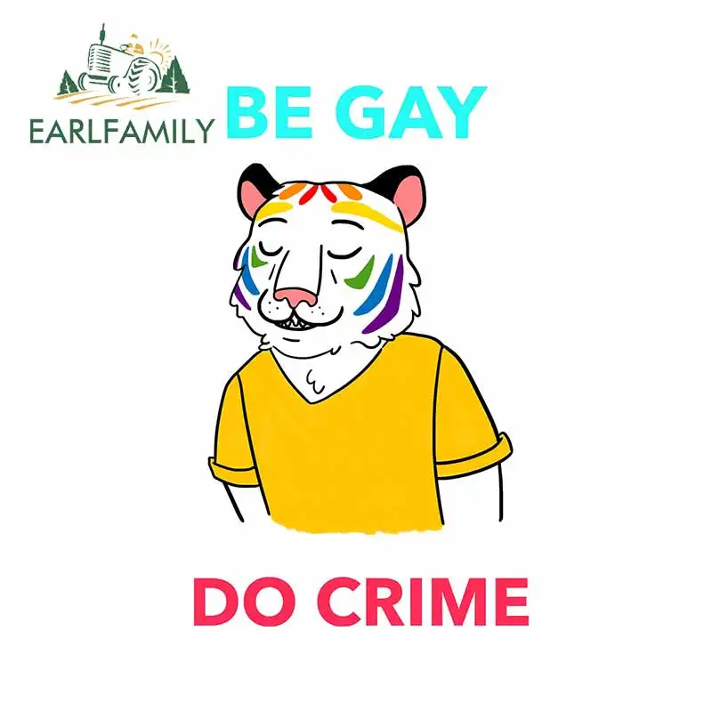EARLFAMILY 13cm x 8.2cm for Gay Pride Tiger Car Stickers Creative Decal Waterproof 3D Scratch-proof Laptop Accessories Decor | Автомобили