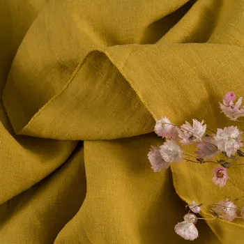 

High quality Thickening in autumn and winter flax tissu Pear yellow patchwork High end dress cheongsam fabric