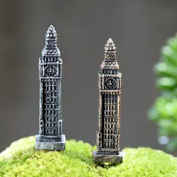 Старые классические настенные часы-будильник башня пагода Модель маленькая фигурка маленький Декор Рисунок орнамент Миниатюрные