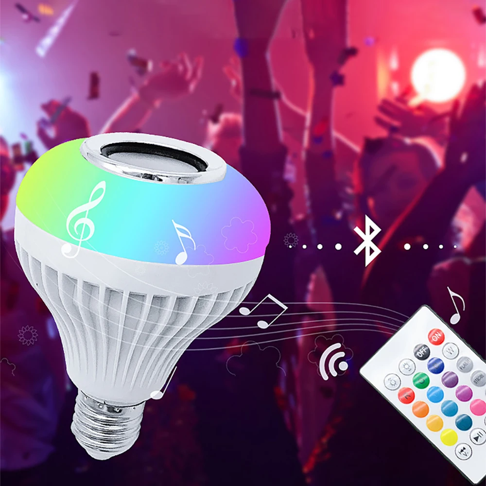 Умная Светодиодная лампа RGB 220 В E27 Bluetooth музыкальная для умного дома | Освещение