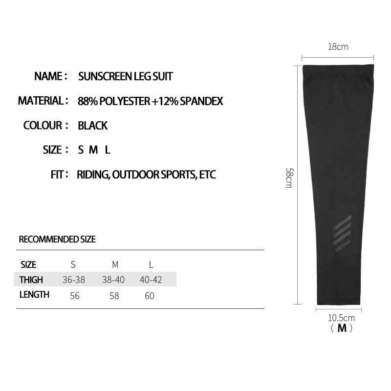 Sahoo Breathable Leg Sleeve Sun Protective UV Resistance Sunscreen High Elastic Leg Warmers Cycling Wear Jersey Men Women 451447