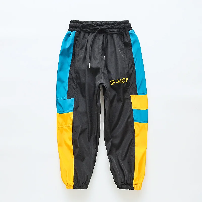 black pants Детская модная свободная одежда в стиле хип-хоп; полосатая Толстовка; рубашка; Топ; повседневные штаны для бега для девочек и мальчиков; танцевальный костюм в стиле джаз; одежда - Цвет: black pants