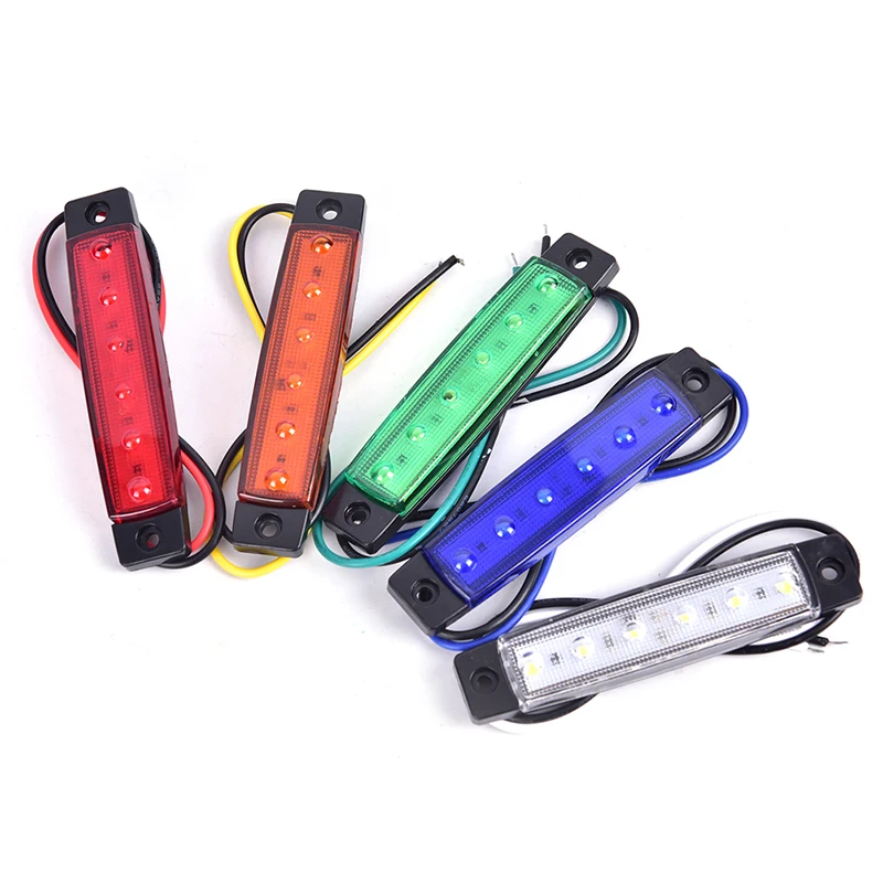 

1PC 12V 6LEDS Lorry Side Marker Indicator Low Led Trailer Light Rear Side Lamp Multi-color
