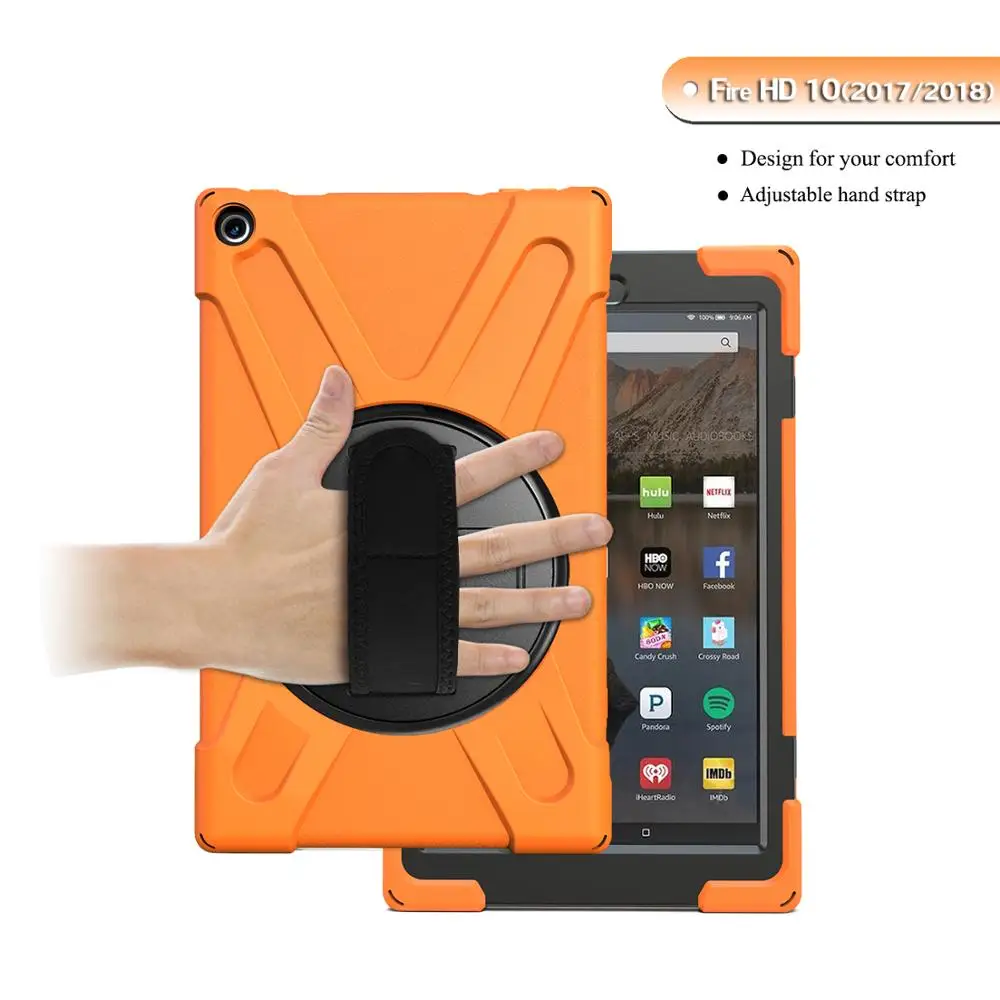 Чехол для планшета для Amazon Fire HD 10 чехол Чехол Funda дети Безопасный противоударный сверхмощный силиконовый Жесткий подставка для рук держатель