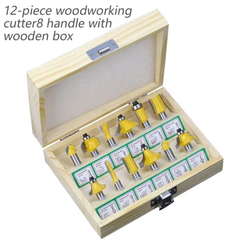 

12pcs 8mm Wood Cutter Carbide Shank Mill Milling Cutter Router Bit Set Woodworking Trimming Engraving Carving Cutting Tools