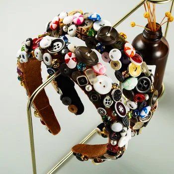 

Women's Headband European American Small Fragrance Broad-brimmed Hairband Non-slip Color Rhinestones All-match Girl Hairpin Hair