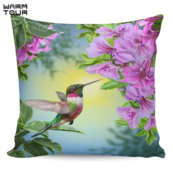

Nordic Flamingo Plant Attracting Hummingbirds Pillow Covers Cases Pattern Cover Cushion Pillowcase Square Print