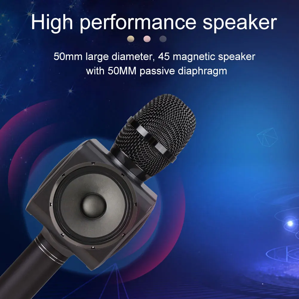 L888 Colorful LED Wireless Bluetooth Karaoke KTV Party Music Singing Microphone