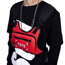 Мужская нагрудная сумка в стиле хип-хоп, уличная тактическая уличная сумка Оксфорд, жилет, нагрудная сумка для мальчика, регулируемая Женская функциональная нагрудная сумка