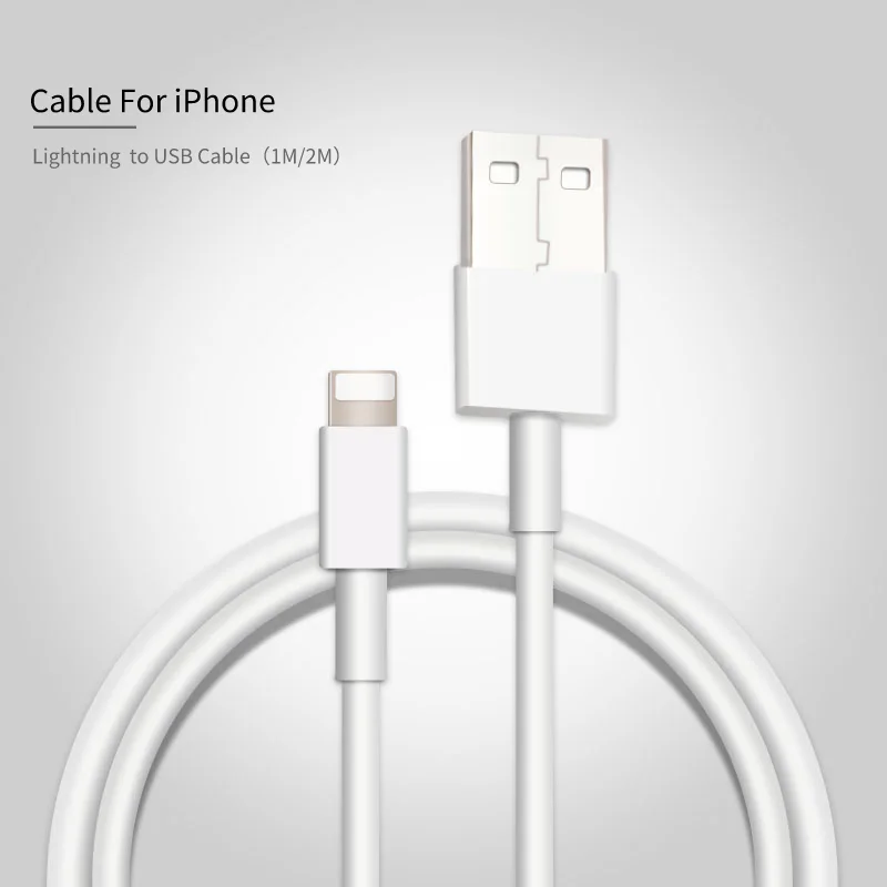 

Original 1M 2M 8pin Data Sync USB Cable For iPhone Charger Fast Charging for iPad AirPods Fast Charger Cord With Retail Box