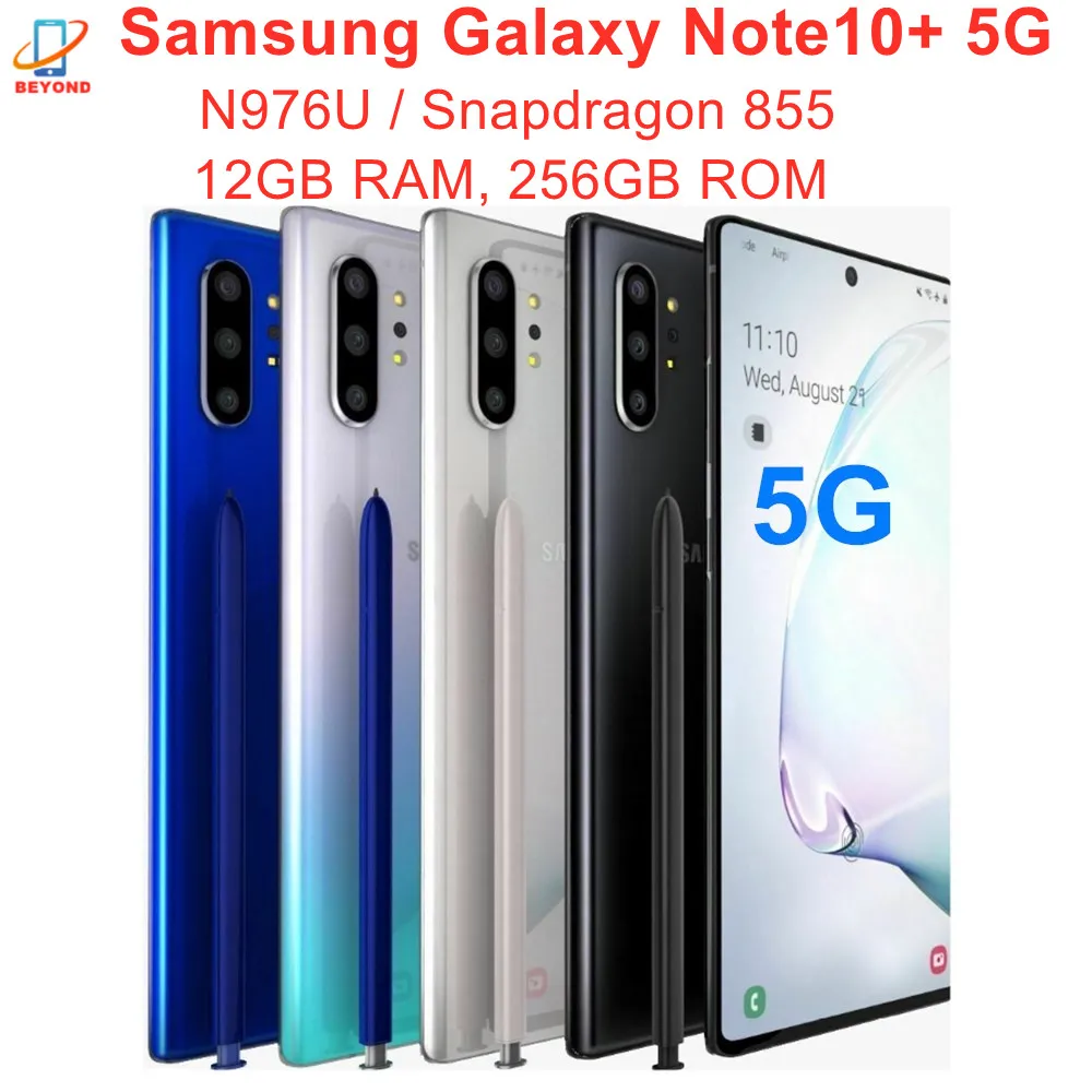 Samsung Galaxy Note10 + Note10 Plus 5G N976U 256GB ROM 12GB de RAM Octa Core 6,8 Snapdragon 855 teléfono celular Original