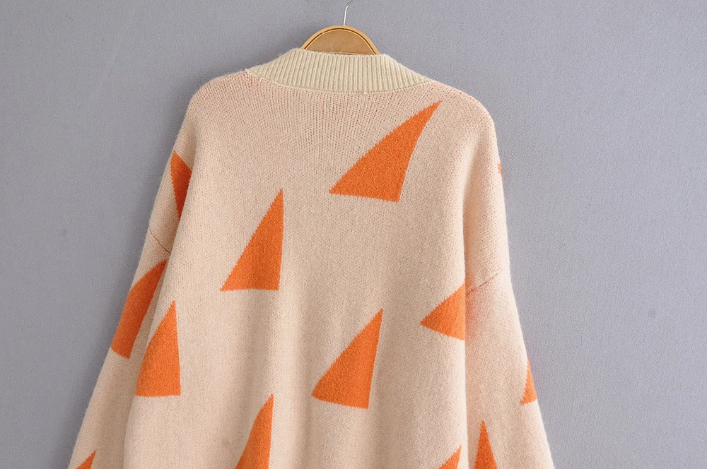 OMCHION Invierno Mujer Winter Clothes V Neck Triangle Korean Sweater Cardigan Women Casual Thick Knitted Cardigans LP216