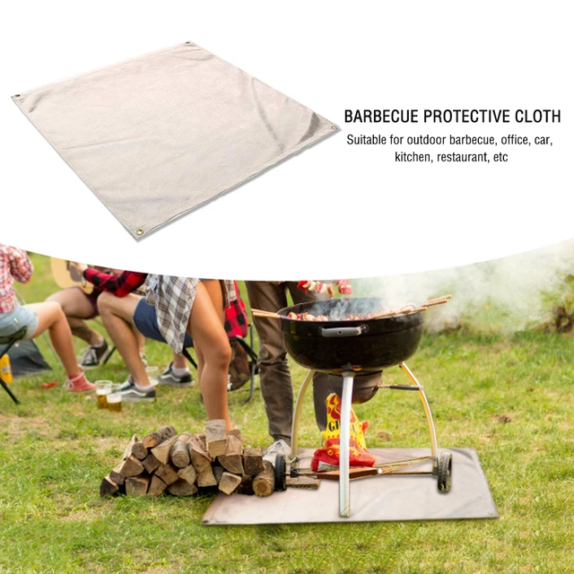 Camping Feuerfeste Tuch Flammschutzmittel Isolierung Matte Decke Glas  Beschichtet Wärmedämmung Pad Im Freien Picknick Grill Matte