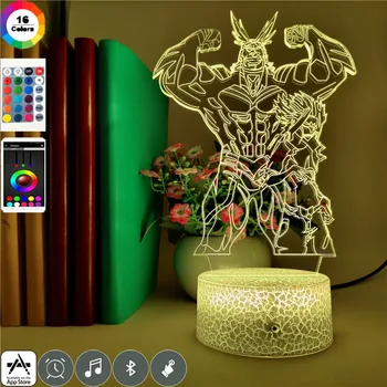 

Anime My Hero Academia All Might 3D LED Night Light Illusion Novelty Table Lamp Boys Toys Birthday Christmas Gift App Control