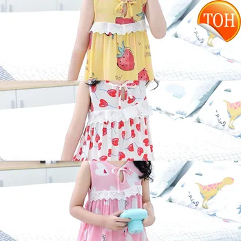 

Children Summer Clothing Toddler Baby Kid Girl Cute Dress Floral Bowknot Knee-Length Cartoon Printing Dress Holiday Clothes