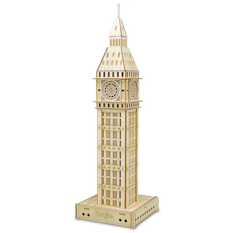 DIY Big Ben 3D деревянная модель здания детские игрушки-Пазлы ручной работы Обучающие игры собрать наборы рождественские подарки на день рождения