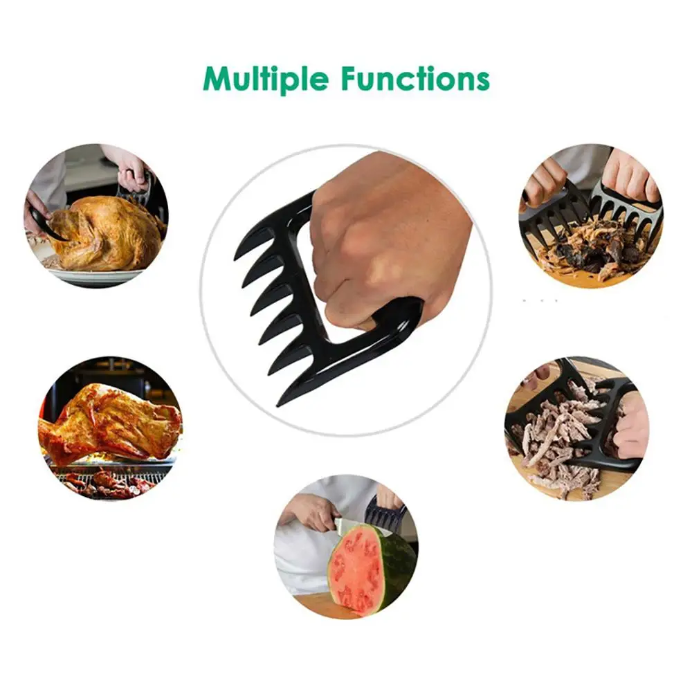 Outdoor BBQ Tools Set Insulated Gloves Basting Brush Tongs Barbecue Claw Silicone Grilling Utensils Accessories