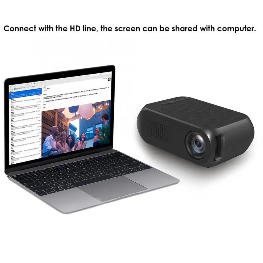 YG320 Домашний Мини ЖК-проектор USB портативный проектор HD 1080P черный с пультом дистанционного управления 100-240 В