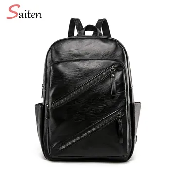 

Bolsa Feminina Backpack Women Solid Black Bags Vintage Backpacks High Quality Leather Travel Shoulder Bag Female Bagpack Bags