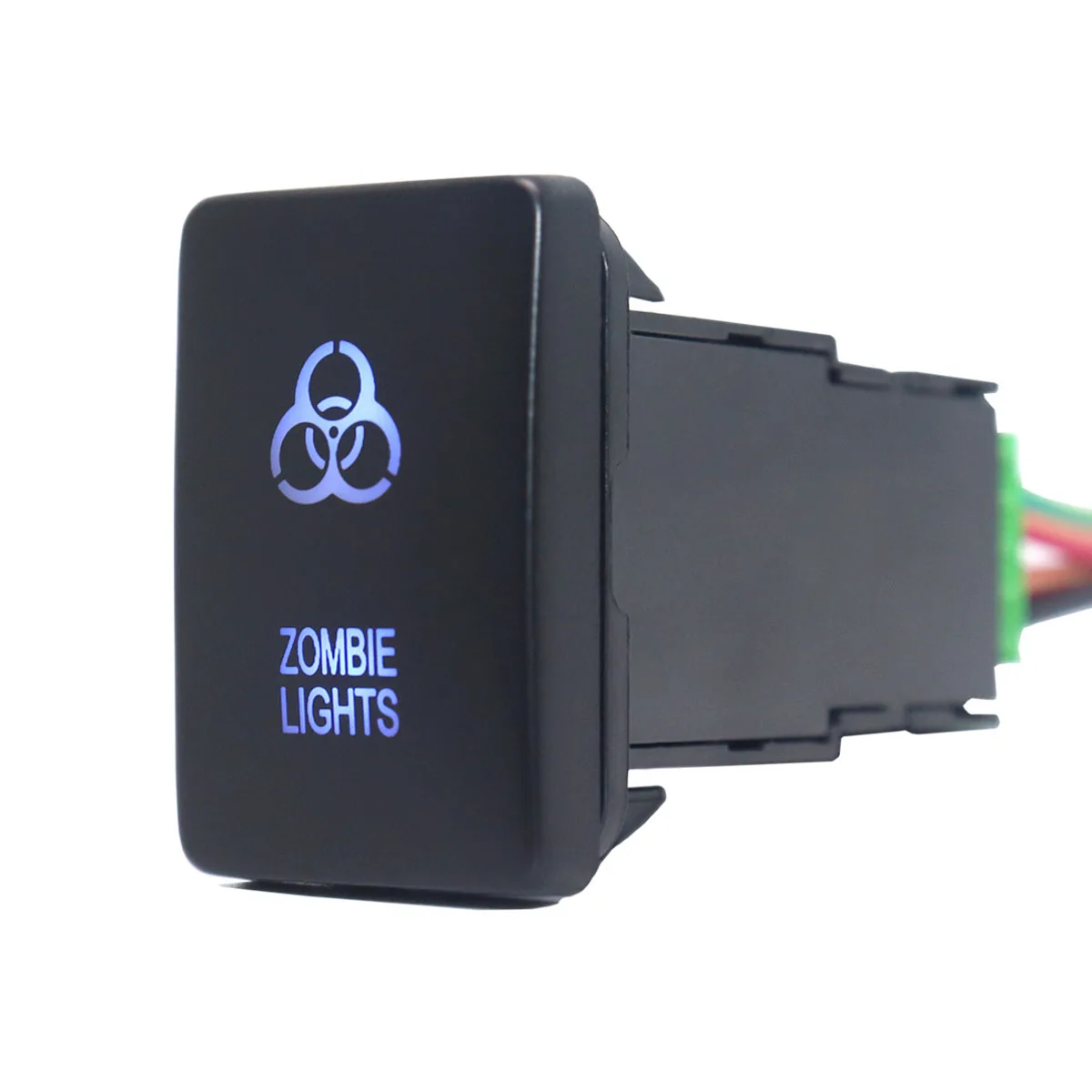 

12V 3A Zombie Lights Push Button Switch ON-Off Blue Led with Connector Wire Fit Toyota Hilux 2015/Prado 150 Series 2010-2014 Rav