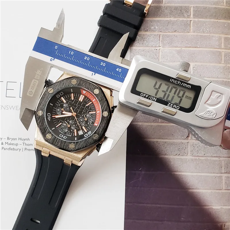 Brand Full-featured Bracelet Casual Quartz Watch 007 Top Real Leather Watch strap Belt Men's Men's Watch Hot Sale