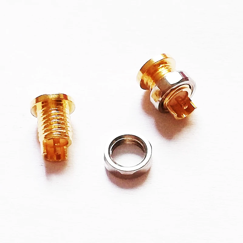 

10 pcs Universal pin socket Female seat Built-in thread nut Mmcx pure copper gold plated copper(don't contain the shell)
