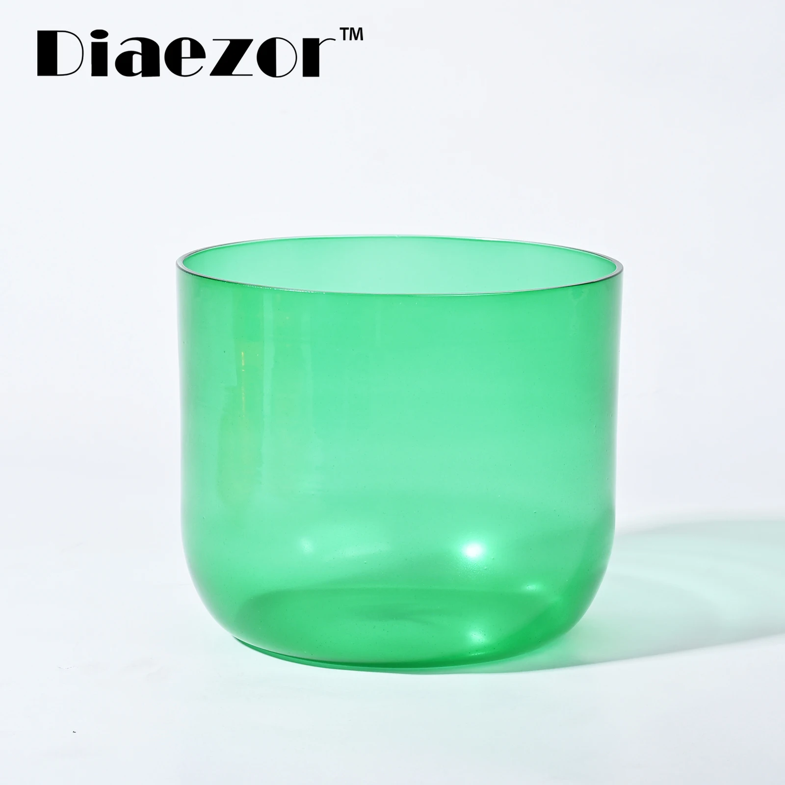 

6 Inch F Green Colored Clear Heart Chakra Crystal Singing Bowl for Meditation /Sound healing