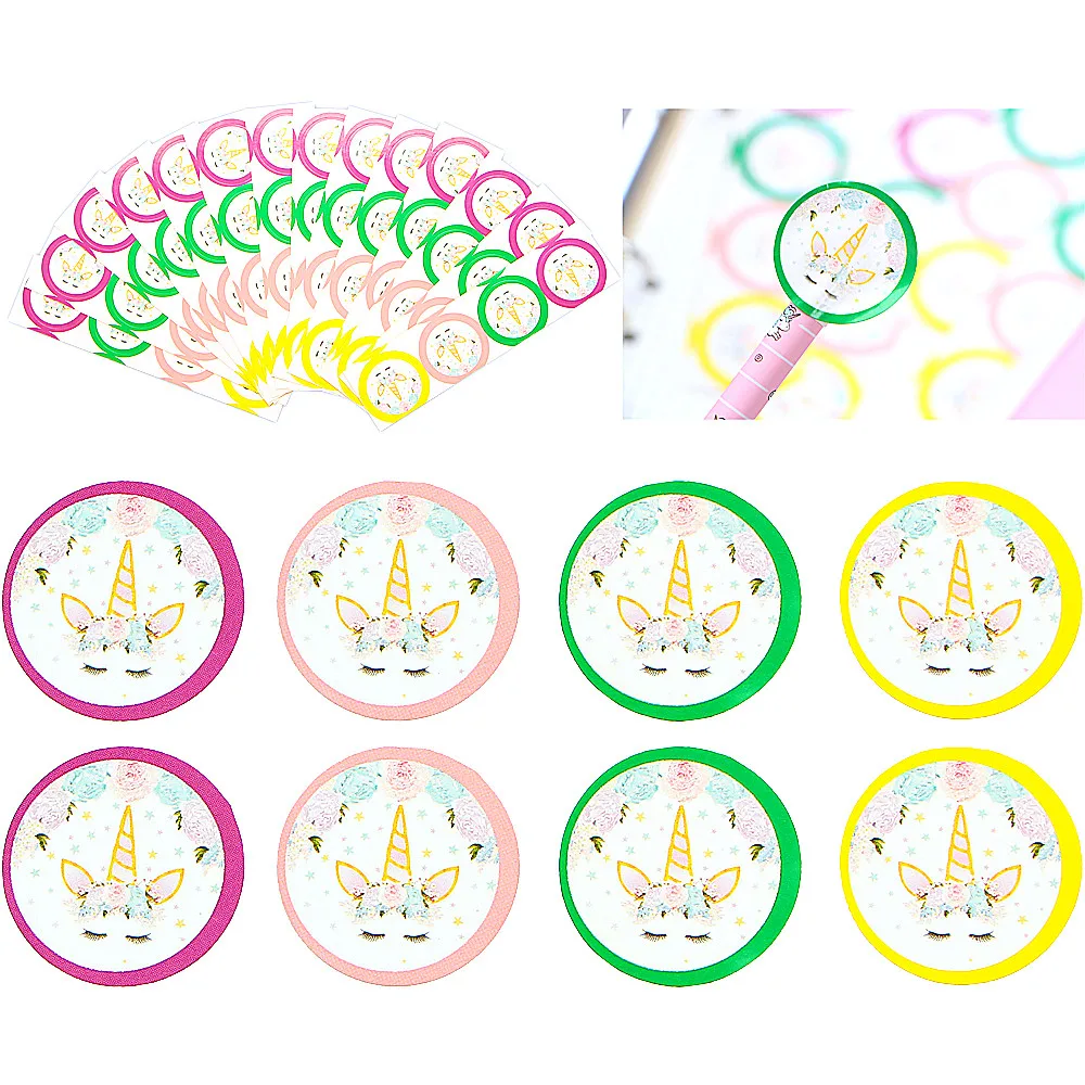 

40Pcs/lot Unicorn Party Candy Bag Sticker DIY Scrapbook Decorations Kids Stickers Unicorn Gift Box Seal Packaging Stickers