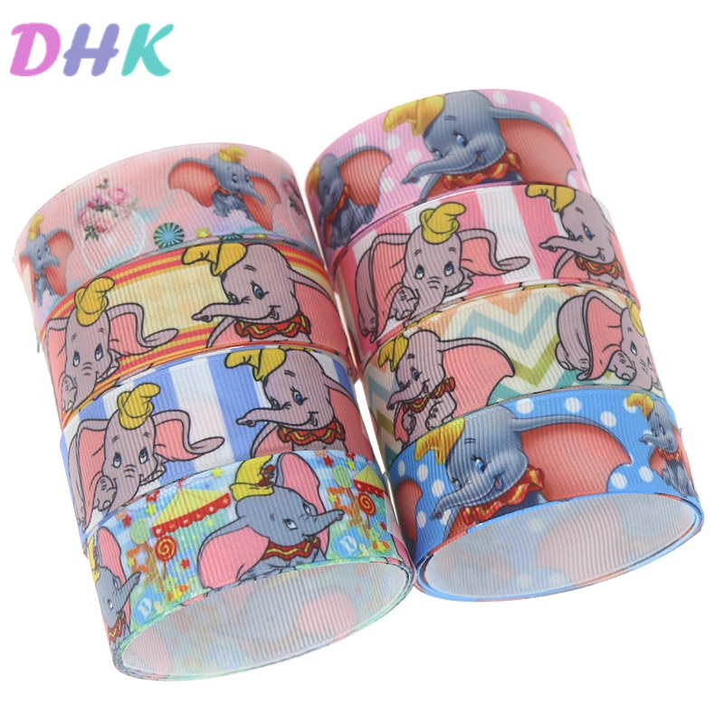 DHK 10 ярдов слон животные напечатанный Grosgrain ленточный аксессуар Hairbow головные уборы украшение «сделай сам» оптом OEM B1857