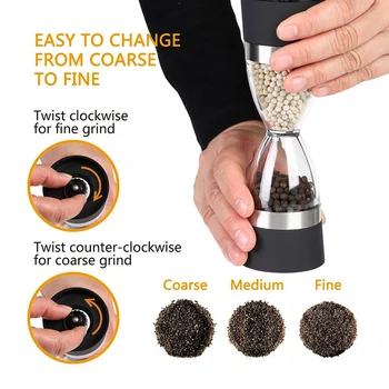 

Shape Dual Salt Pepper Mill Spice Grinder Pepper for Cooking Tools Easy to Clean Manually 2 in 1