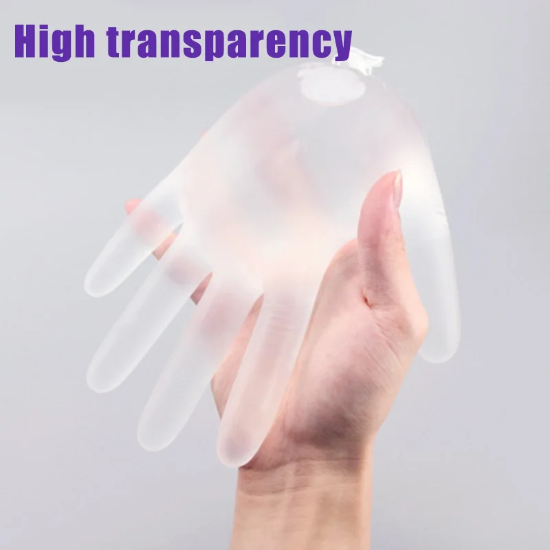 50 пар Одноразовые ПВХ водонепроницаемые перчатки для домашней уборки выпечки маслостойкие прозрачные@ LS
