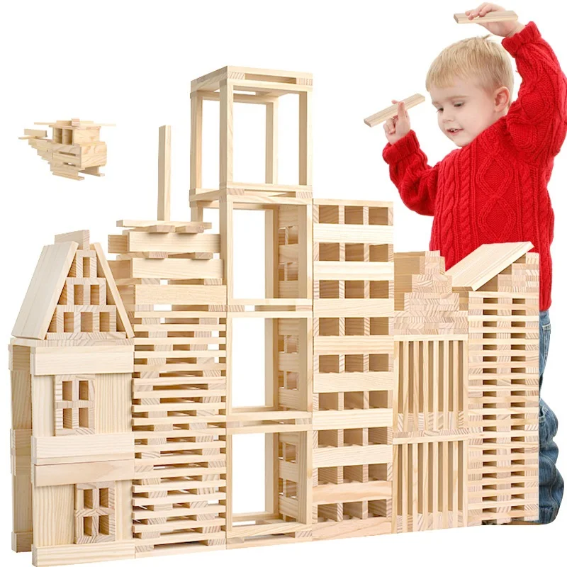 

100Pcs/set Building Blocks Montessori Kids Toy Baby Jenga Learning Educational Preschool Training Bricks Gift For Children