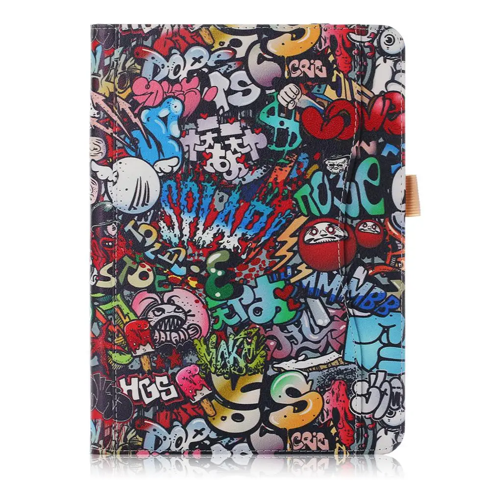 

For 2020 iPad Pro 11 Graffiti Maker Pu Case for iPad Pro 11 Faux Leather Multi-function With Sleep Function Cover Storage Bag