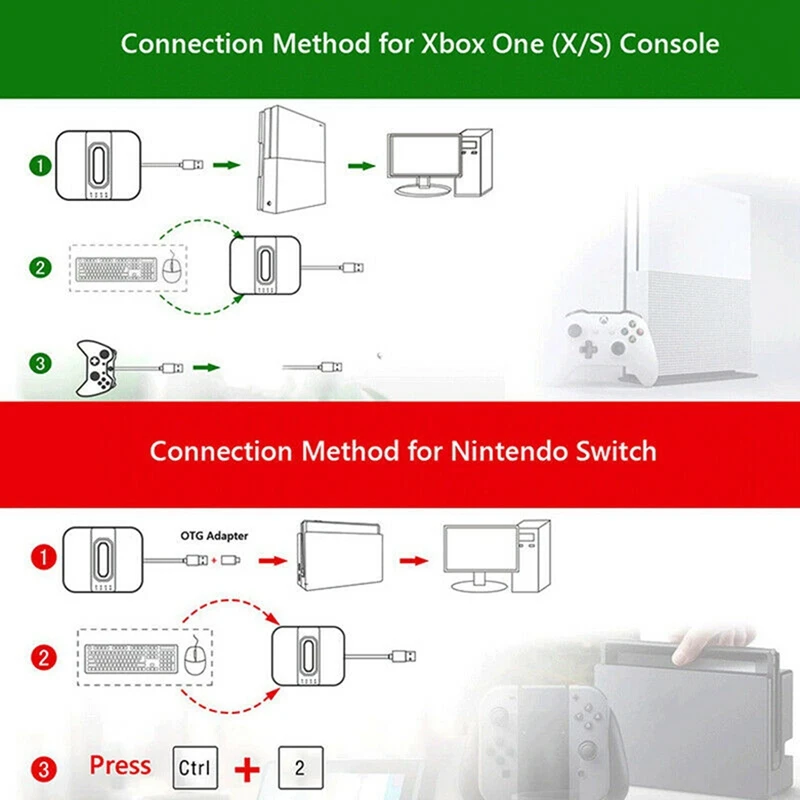 Keyboard Mouse Converter Game Controller Adapter For PC PS4  One PS3 Switch Mobile Gaming Converter