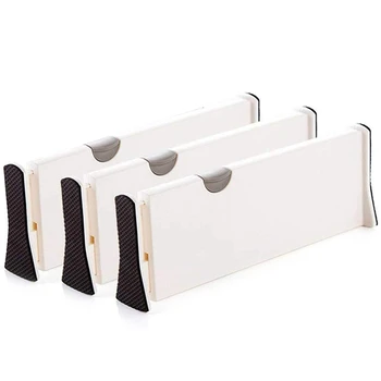 

Dresser Drawer Organizers, Expandable Drawer Organizer/Divider - for Bedroom, Bathroom, Closet, Office, Kitchen Storage - 3 Pack
