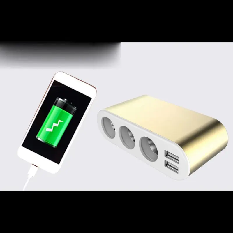 Универсальный 3-разветвитель на две 3.1A Dual USB металлическое зарядное устройство для автомобиля зарядное устройство для iPhone iPad Мобильные телефоны Samsung gps Dashcam устройств