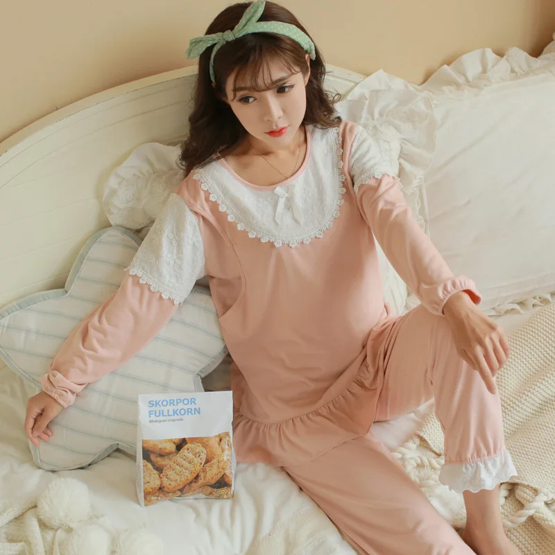 

Price Control 68 Yuan Pregnant Women Confinement Clothing 865-9 # Pajamas Maternal Feeding Go out Lactation Garment 6535 Double-