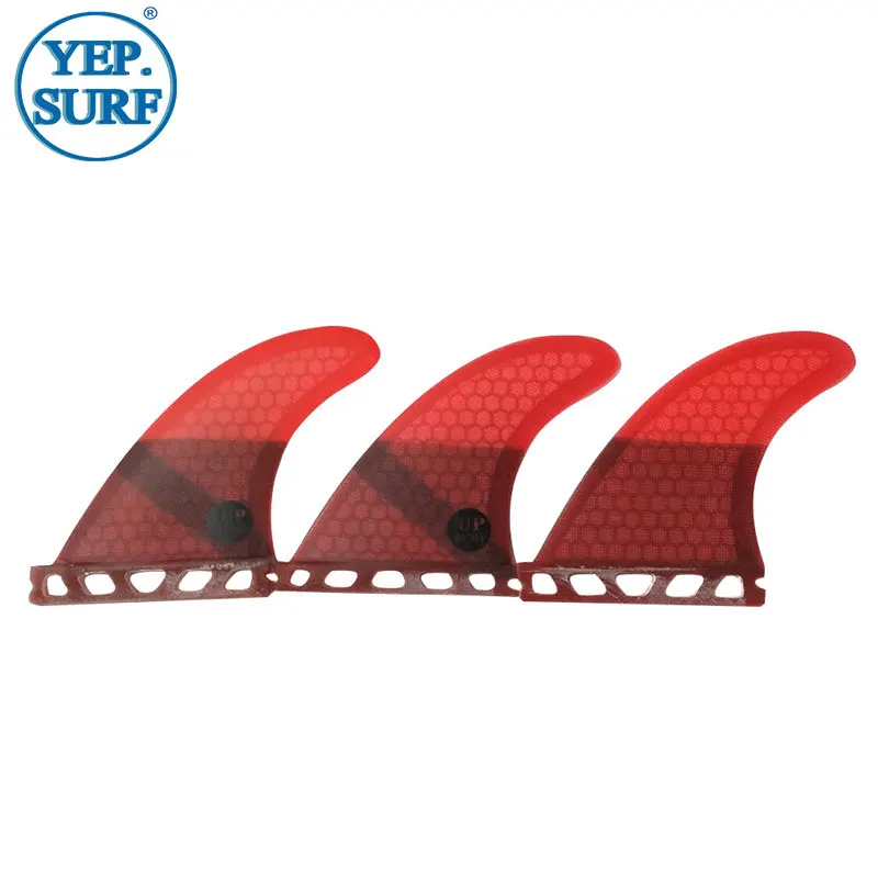 Surfing Single Tabs Fin S/M/L/UK2.1 Red Color Fins Honeycomb Fibreglass Fin Surf Board Fin Quilhas of Good Quality