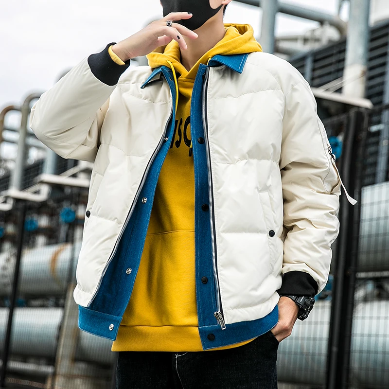Tcyeek бренд мужской пуховик корейский Повседневный теплый белый утиный пух пальто мужская одежда модный теплый пуховик LW2230