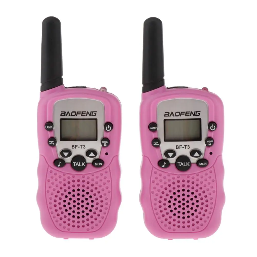 BaoFeng BF-T3 детская рация 22 канала двухстороннее радио для детей подарок UHF462-467MHz 22 канала портативный - Цвет: Pink