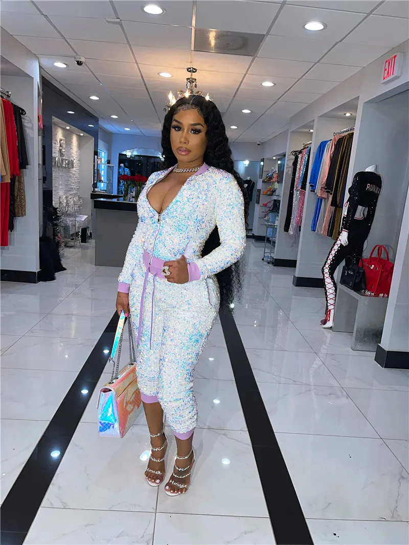 【日本産】 女性用スパンコール付きベルベットスーツ,長袖ジャケットとパンツ,クラブウェアと一緒に着用するツーピーススーツ,6409 新しい到着