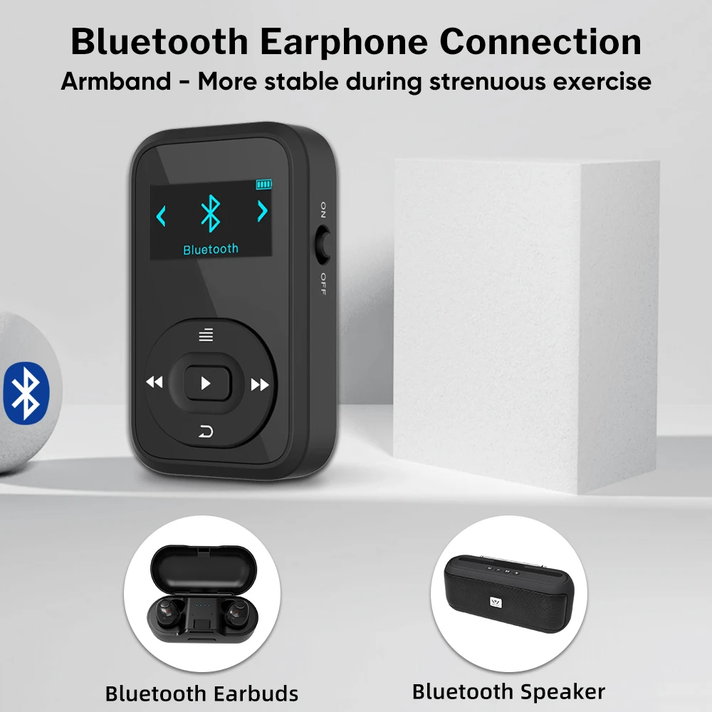 Deelife Бег MP3 играть Bluetooth с Спорт клип повязки Радио 8 Гб HiFi музыка MP 3 плеера Мини для
