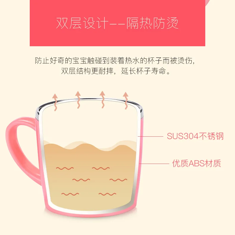 Wei lun Seoul Children Stainless Steel Single Ear Insulated Cup Children Sippy Cup Kindergarten dan er bei Manufacturers Wholesa